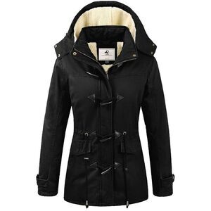 Uoiuxc Women's Warm Winter Coat Hooded Fleece Lined Parkas Jacket